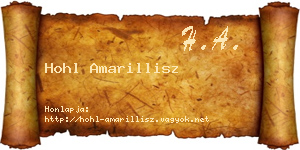 Hohl Amarillisz névjegykártya